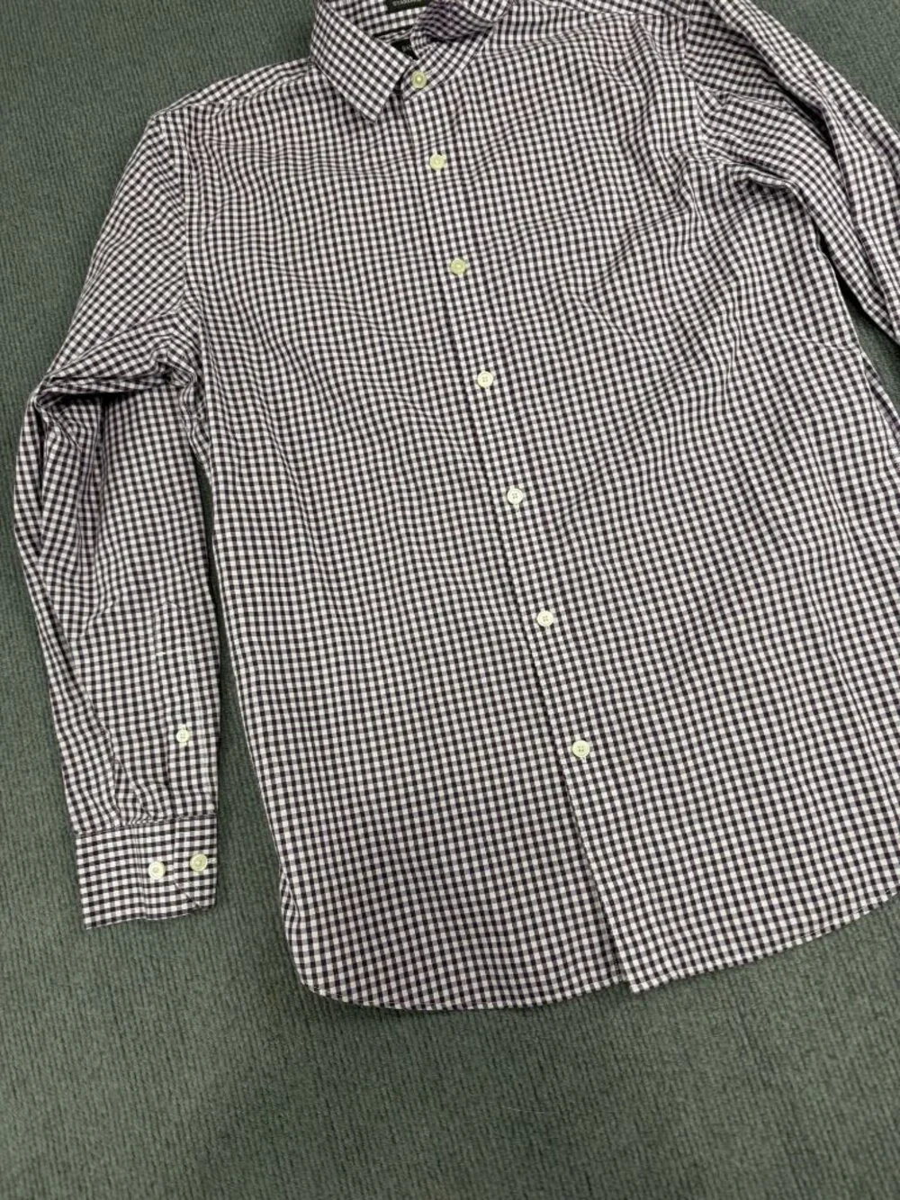 Banana Republic Mens Purple & White Gingham Button-Down Shirt M